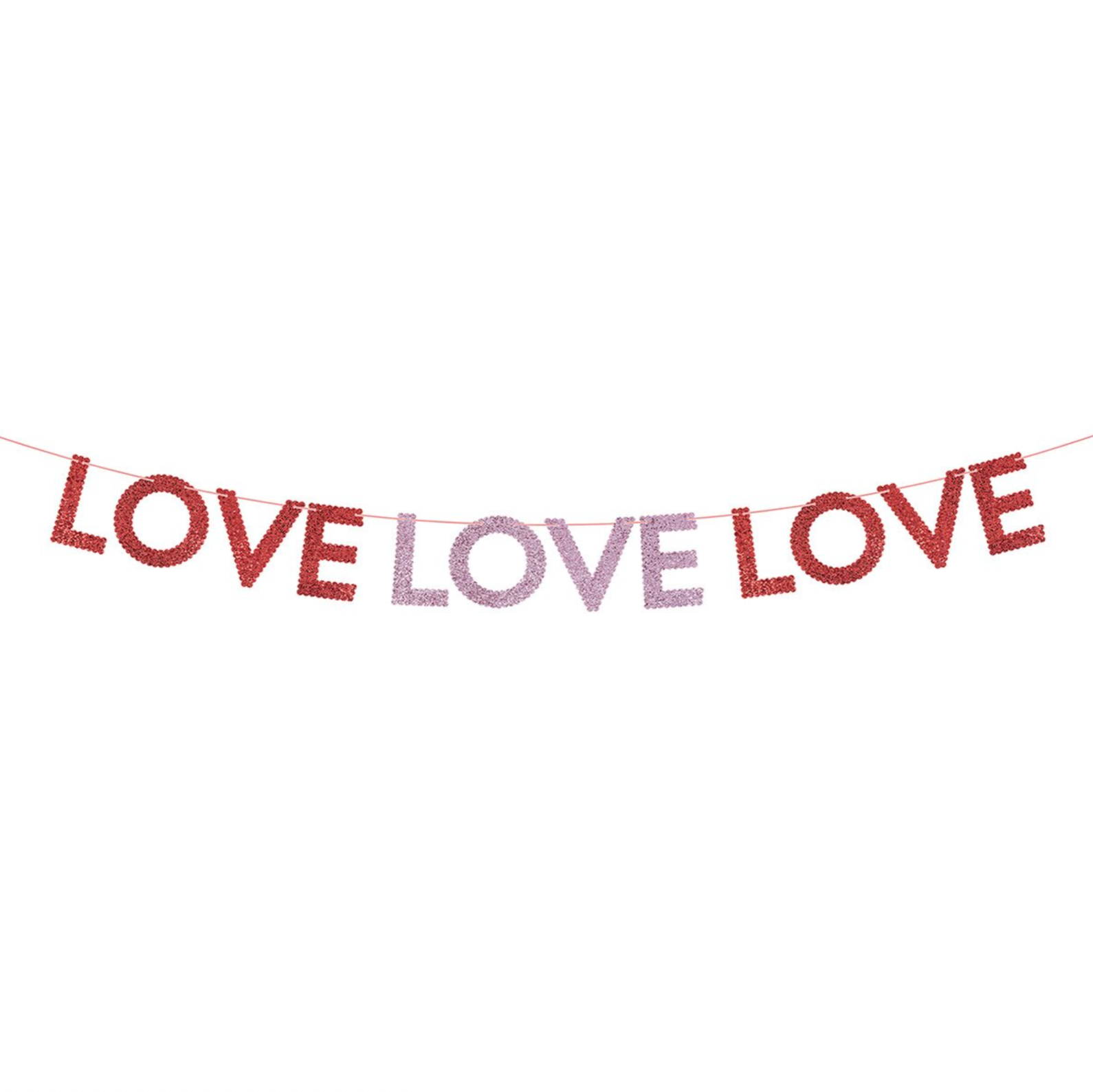 Glitter Fabric Love Garland