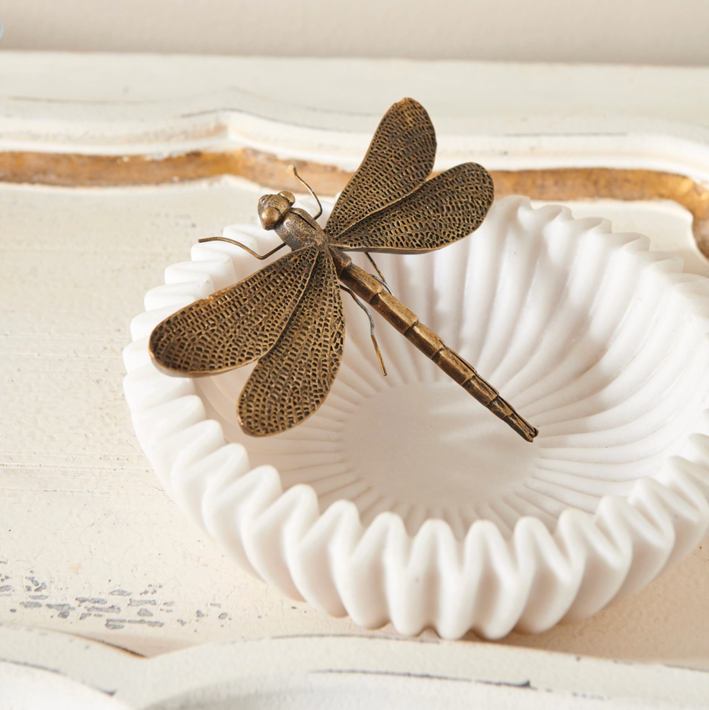 Antique Gold Dragonfly (6.75")