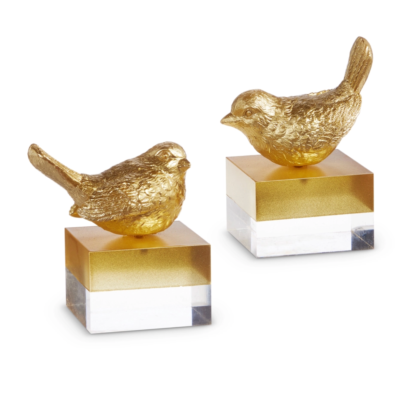 Gold Bird on Two Toned Block (5")