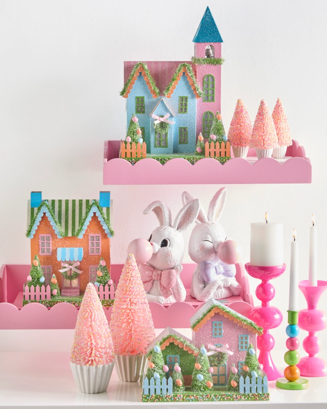 Sprinkle Bottle Brush Trees, s/2