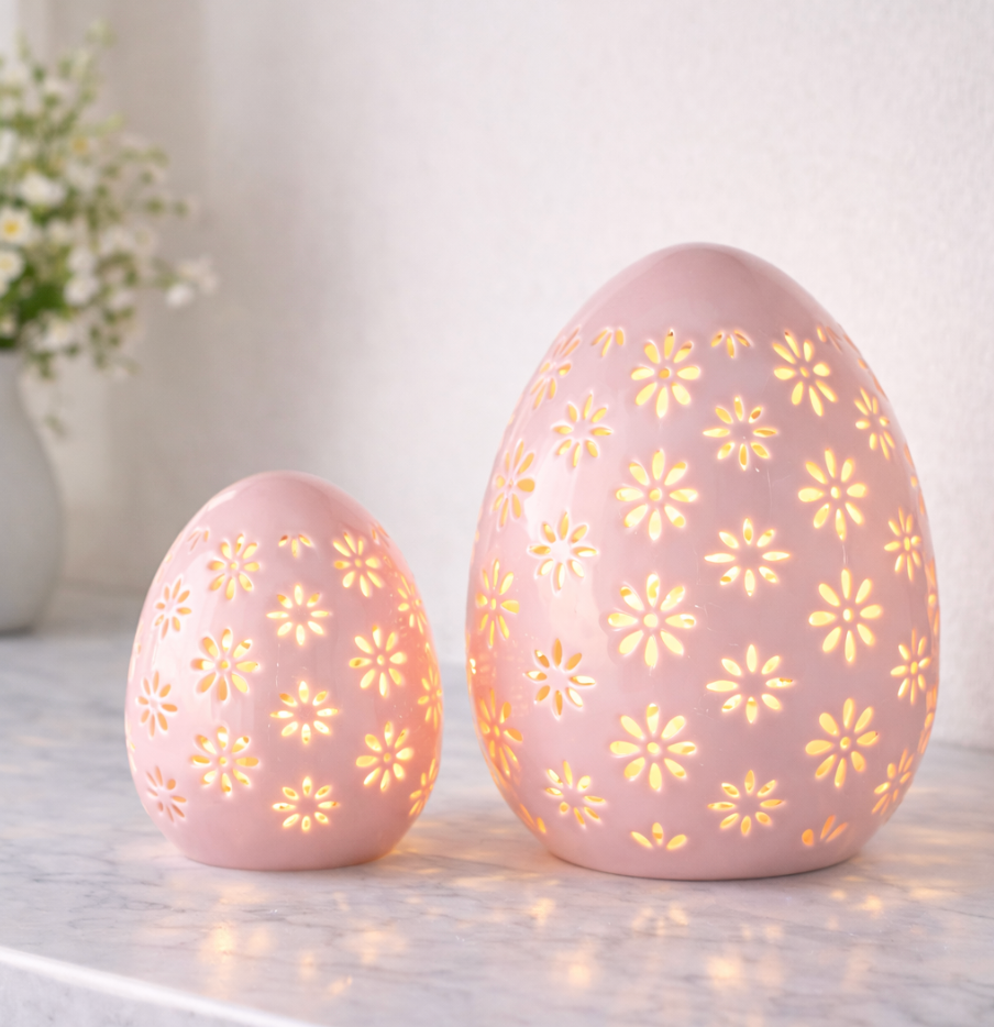 Pink Lighted Eggs (7.25"), s/2