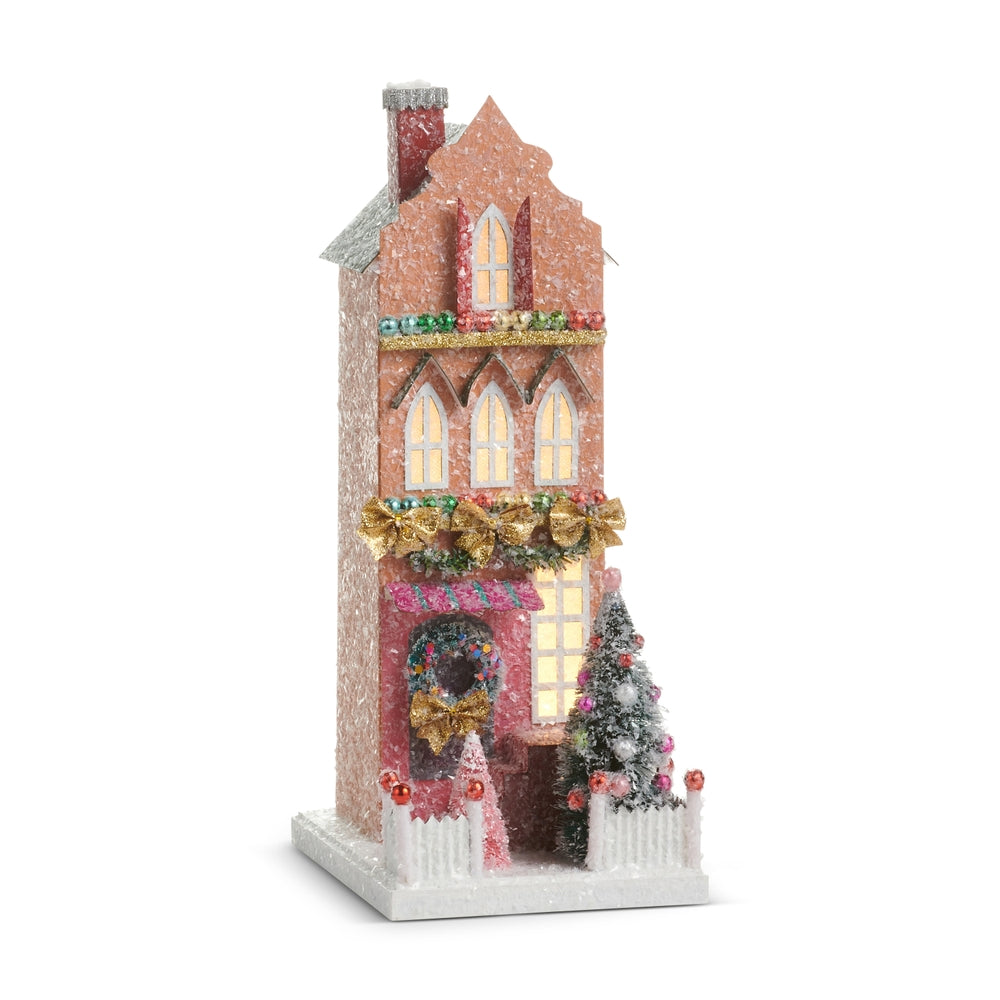 Multicolored Lighted Paper House (12")