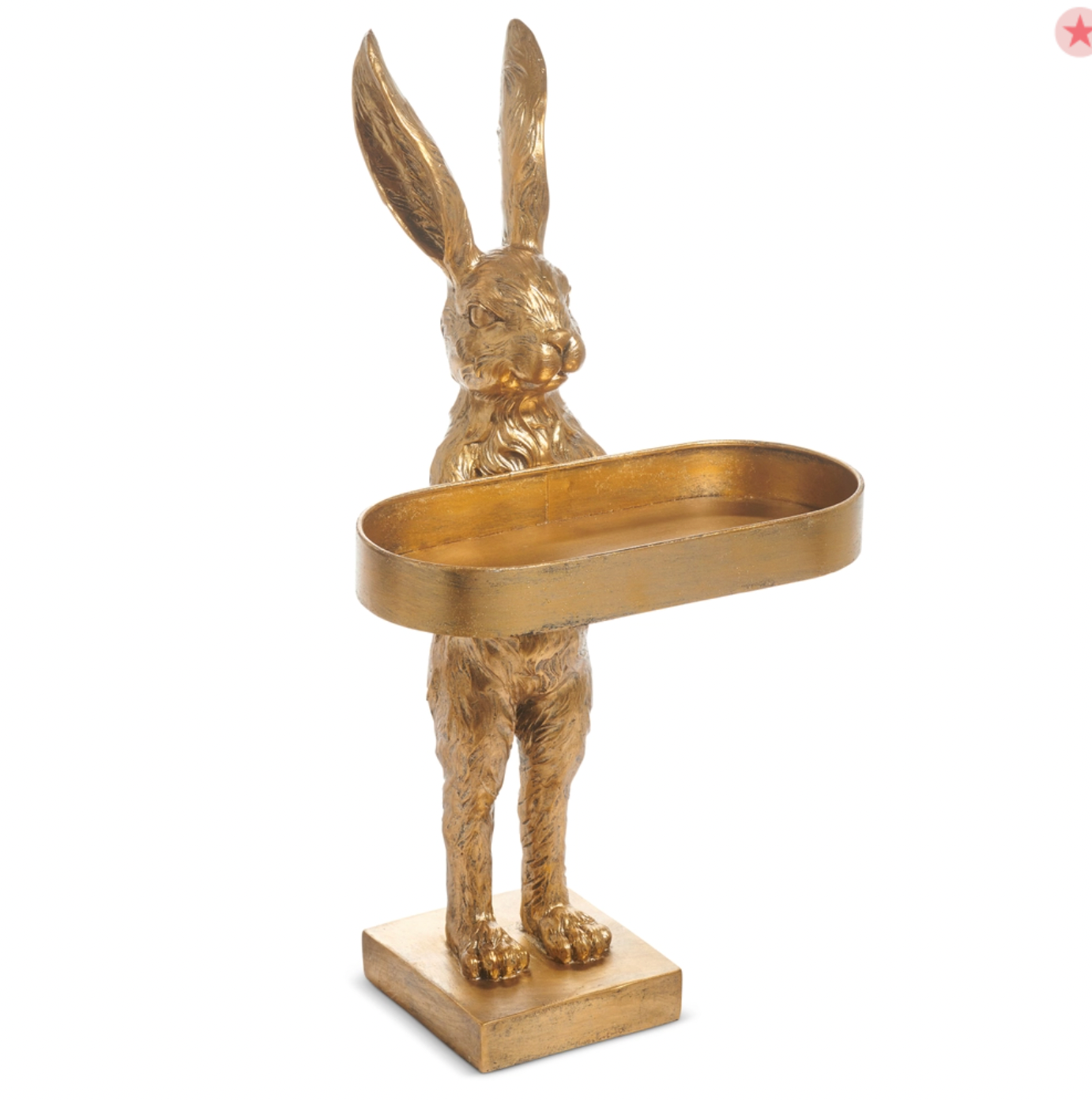 Gold Rabbit with Tray (18.25")