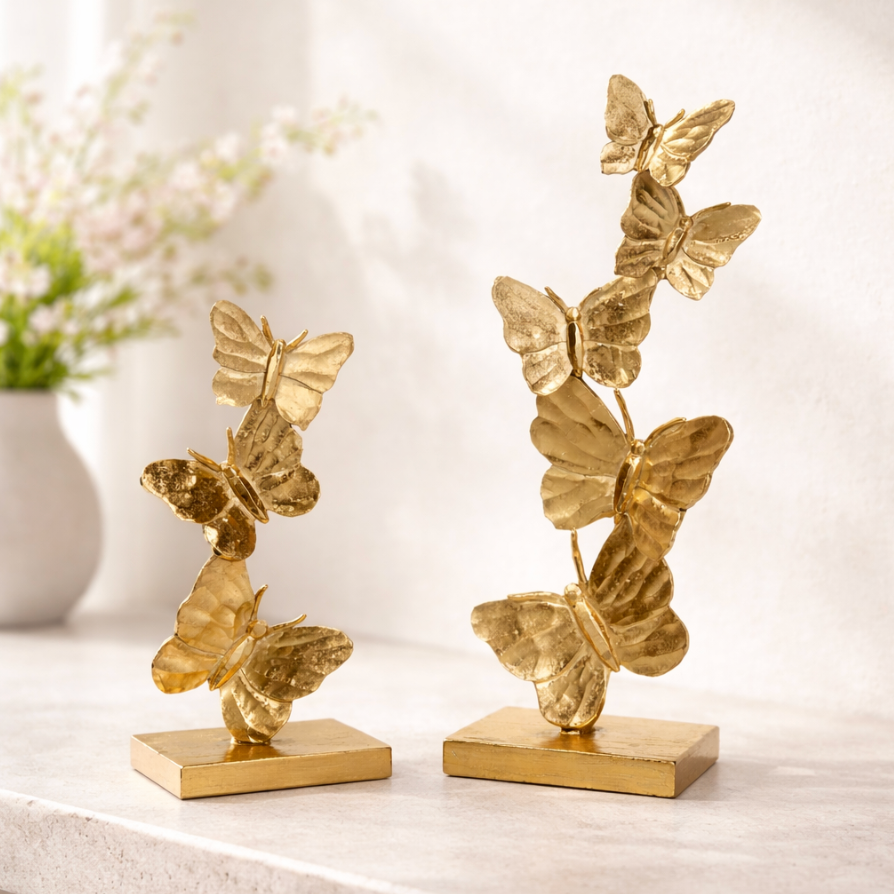Gilded Stacked Butterflies