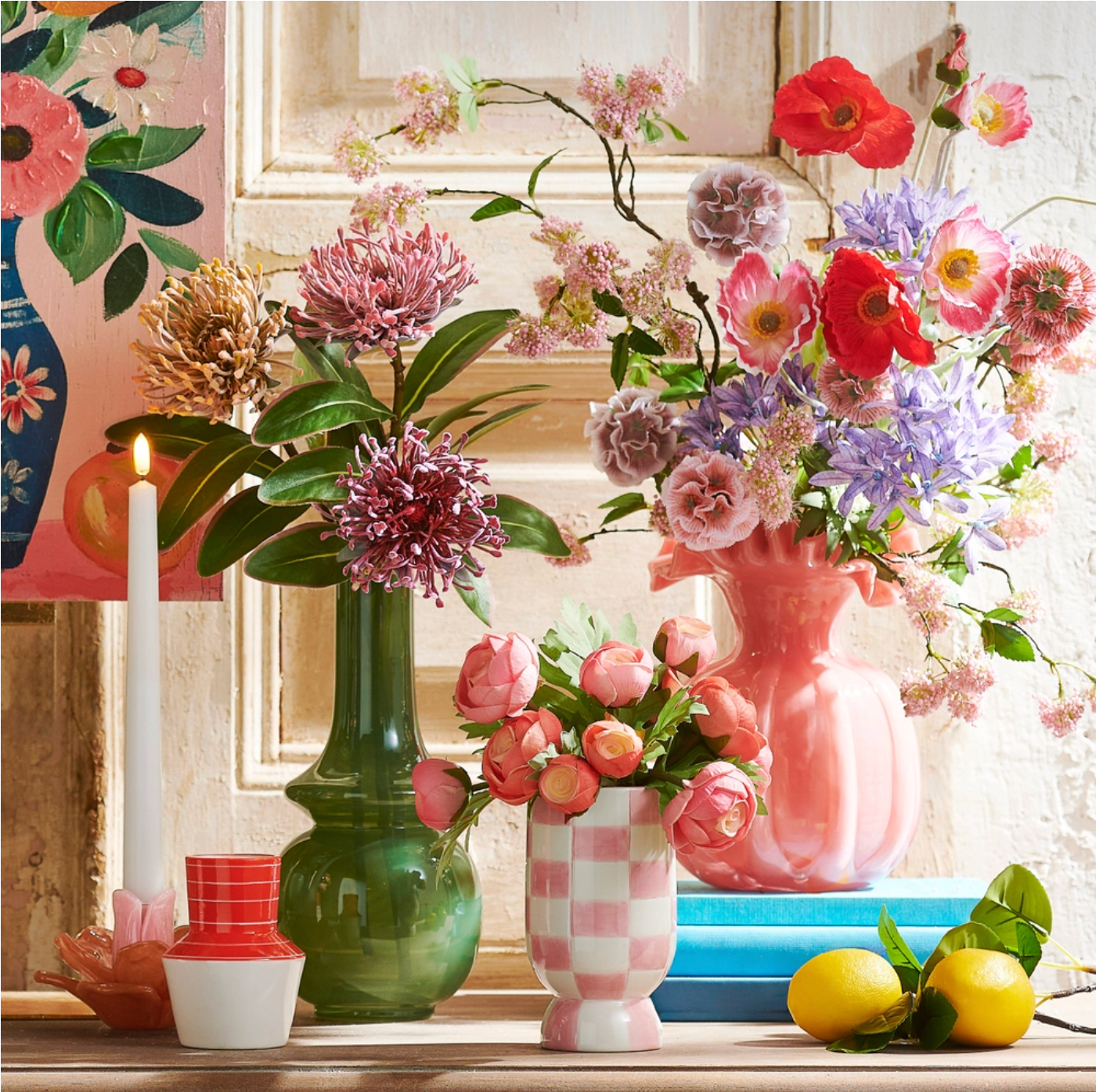 Green Bud Vase with Gold Rim