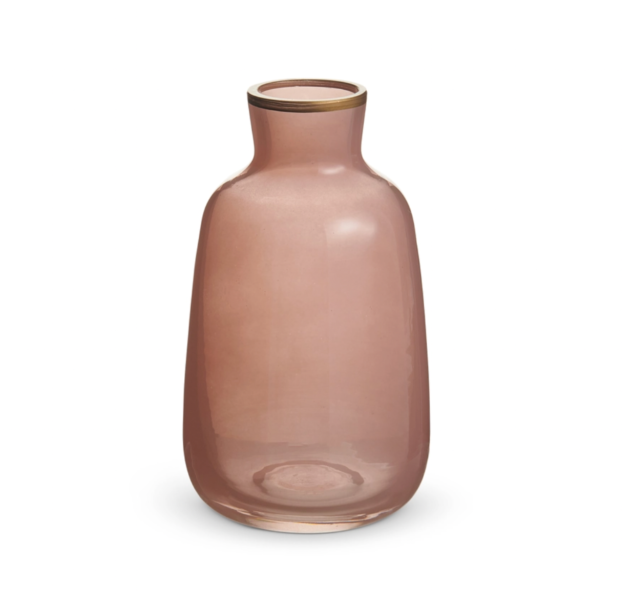 Pink Bud Vase with Gold Rim