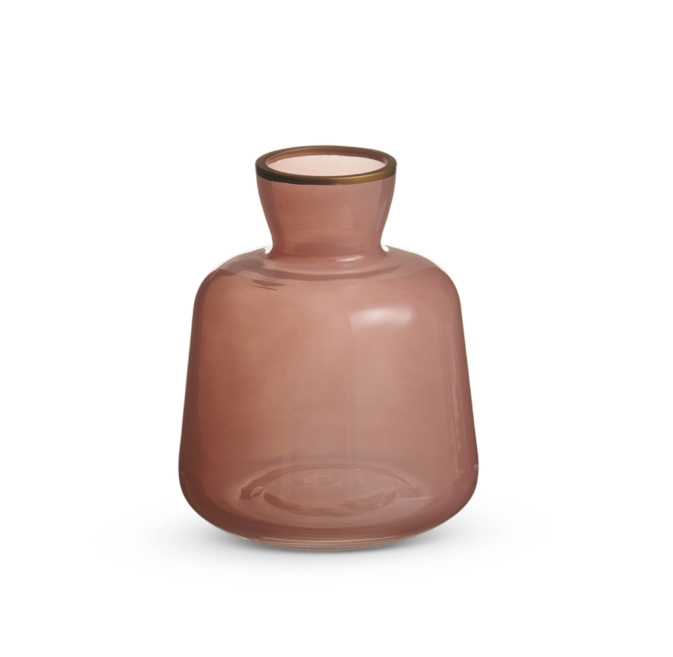 Pink Bud Vase with Gold Rim