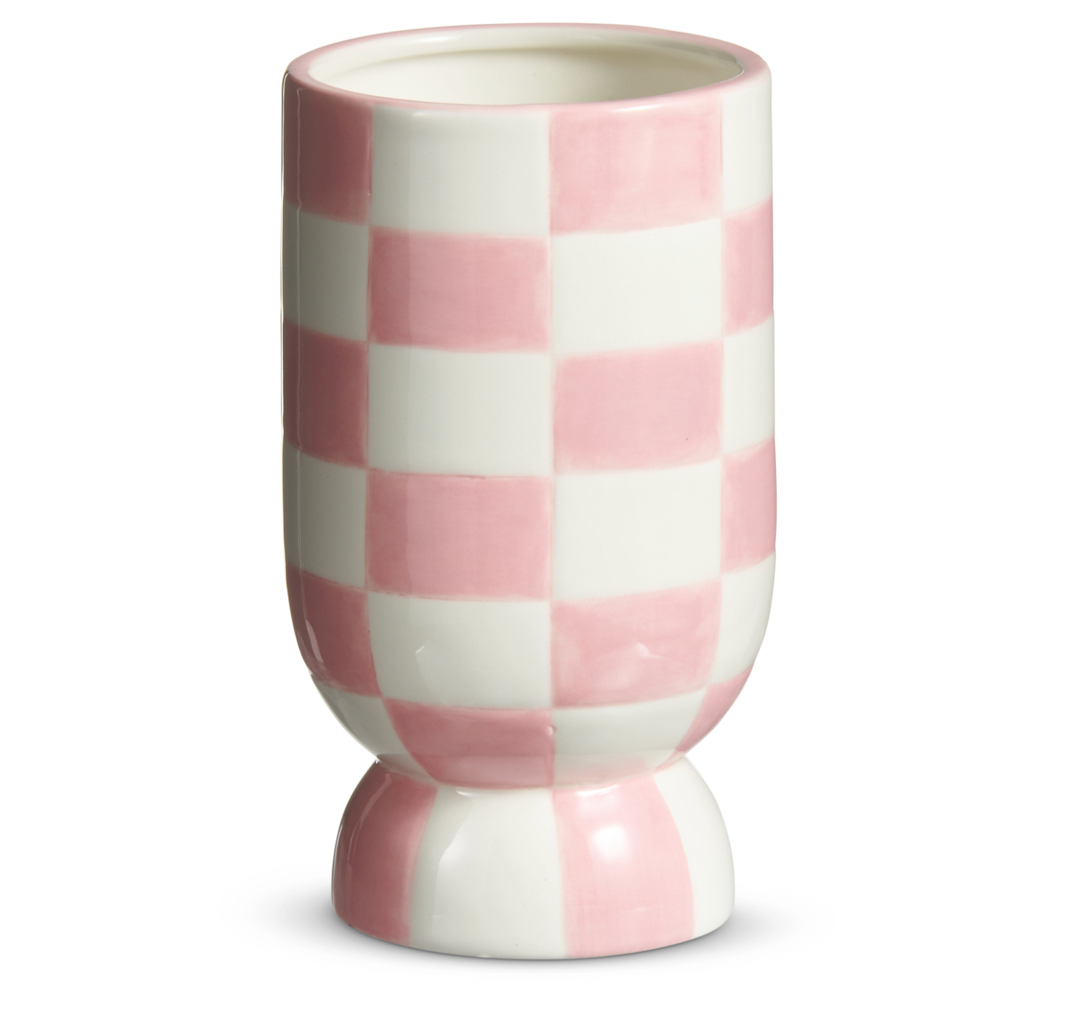 Pink Checker Vase (6")