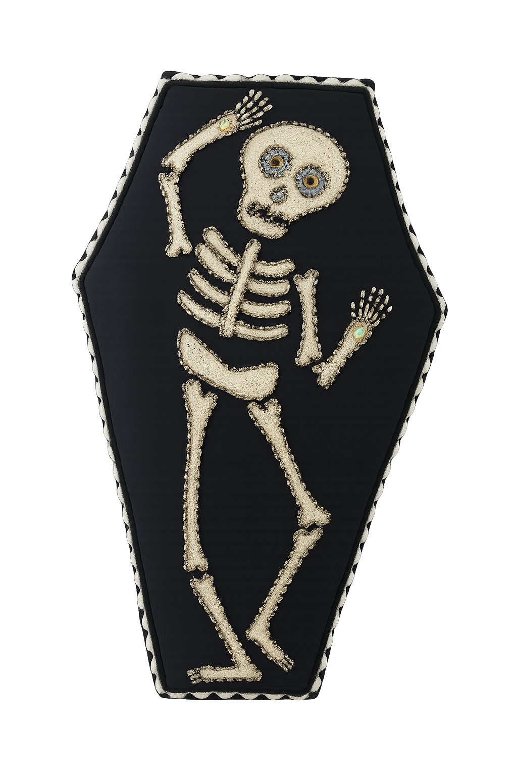 SKELETON COFFIN HALLOWEEN PILLOW