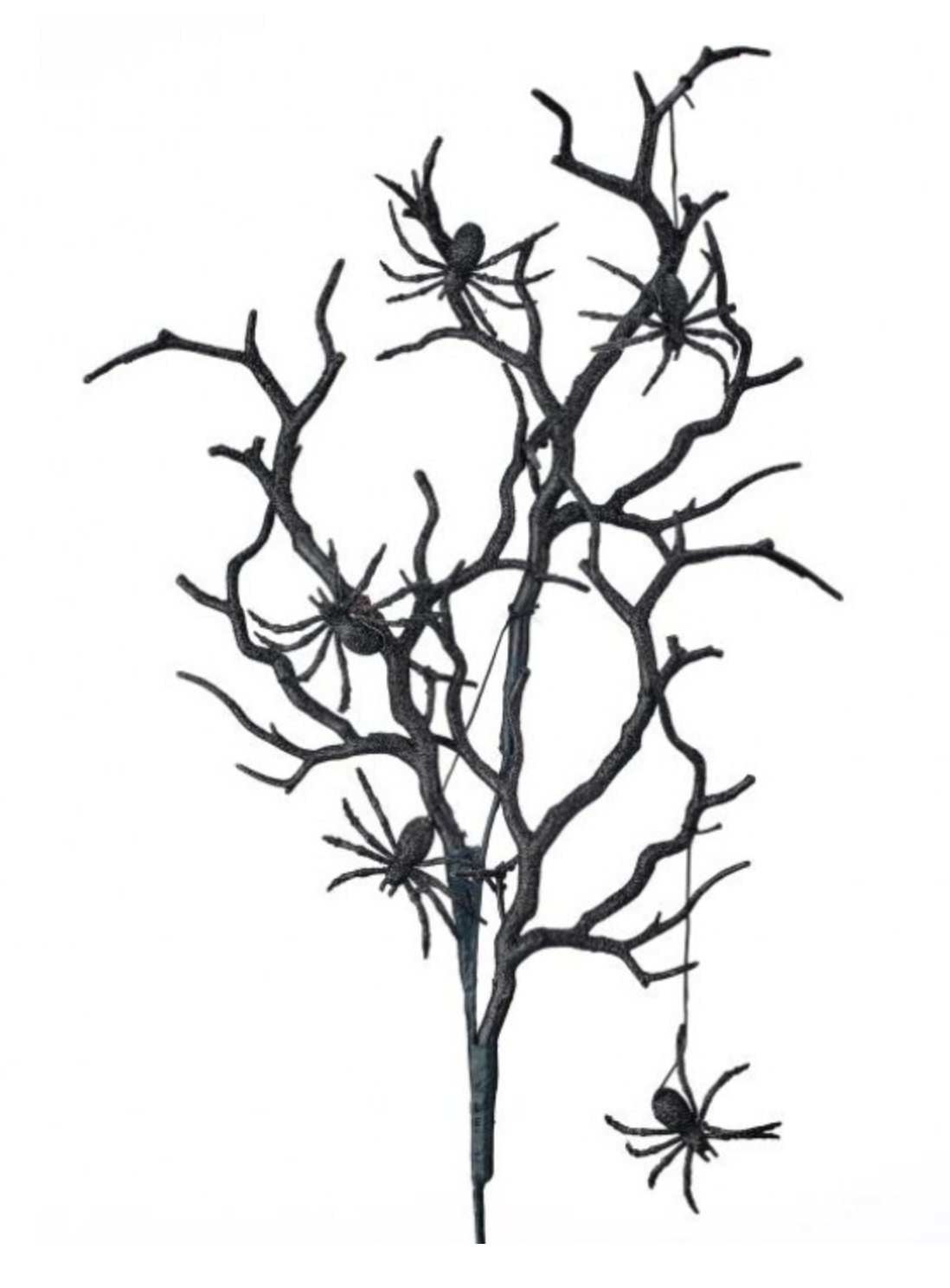 22.5" BLACK BRANCH W/HANGING SPIDERS
