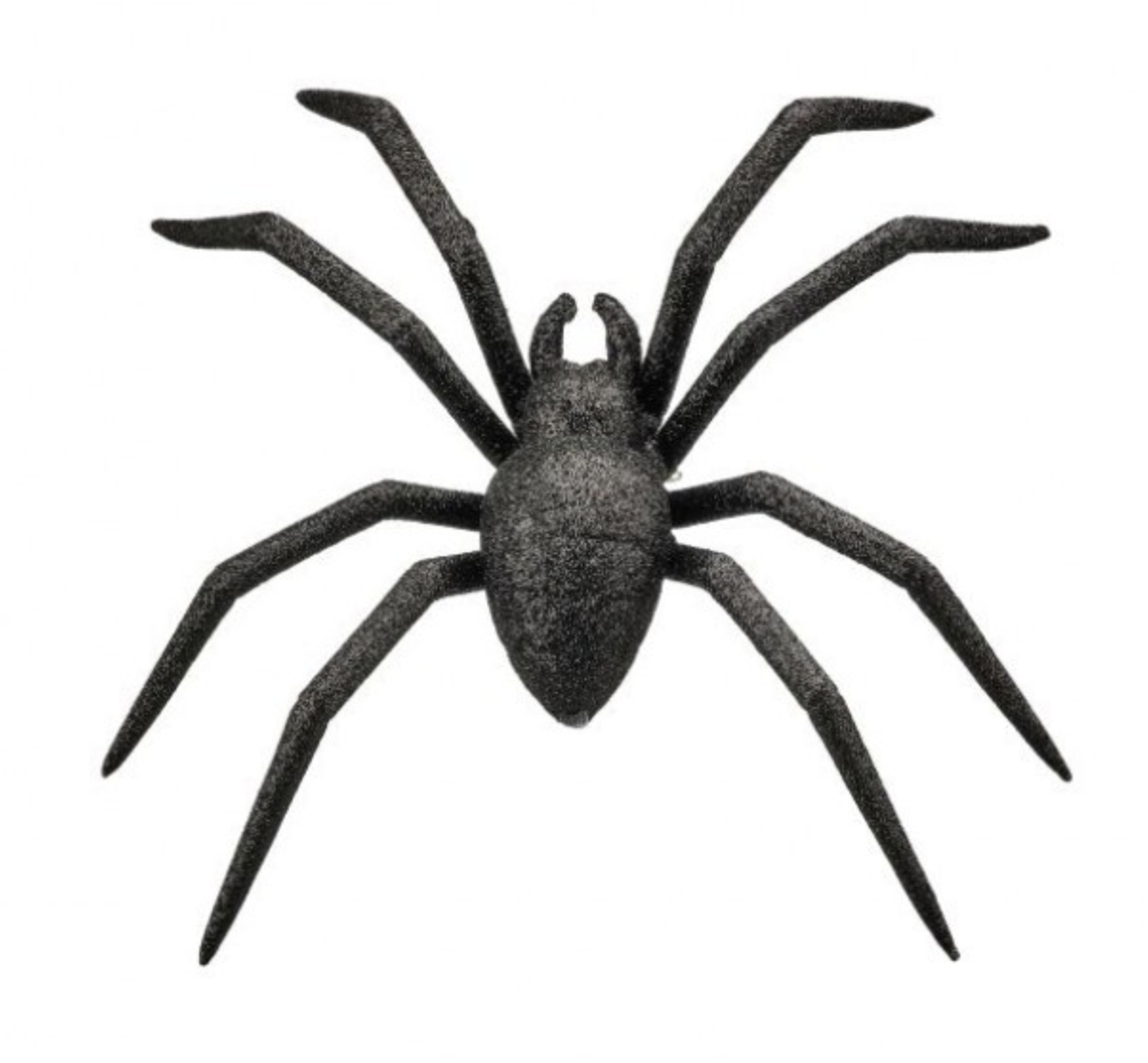 8" VP PLASTIC GLITTER SPIDER - BLACK