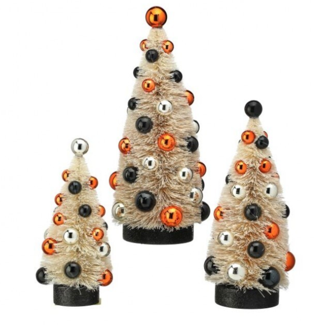 7.5-10.5" HALLOWEEN SISAL TREE SET/3