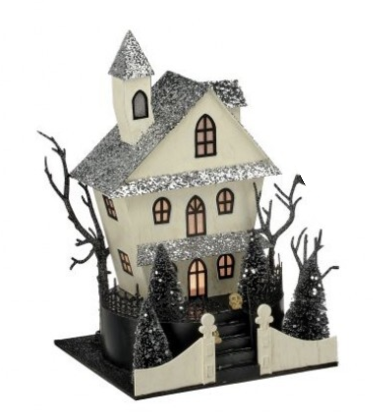 12.5"LED CARDBOARD HOUSE - SILVER