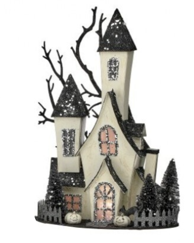 13.5"LED CARDBOARD HOUSE - BLACK
