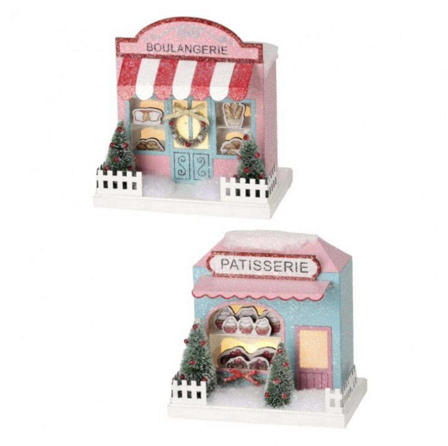 9" LED Blue Patisserie Chipboard House