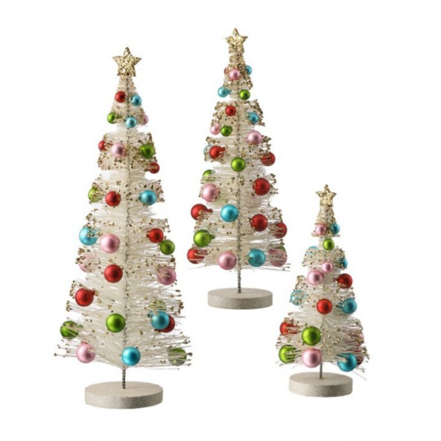 VINTAGE SISEL TREE W/BALLS  |  10.5" 14" 18"