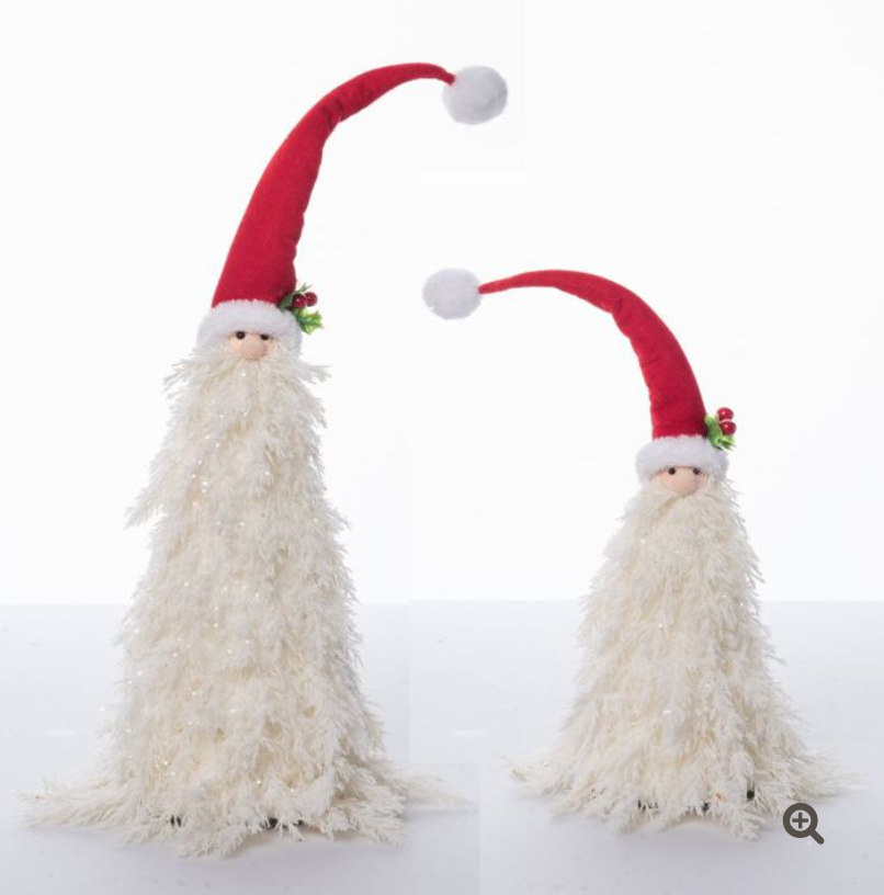 Plush Icy White Santa & Tree – Set of 2