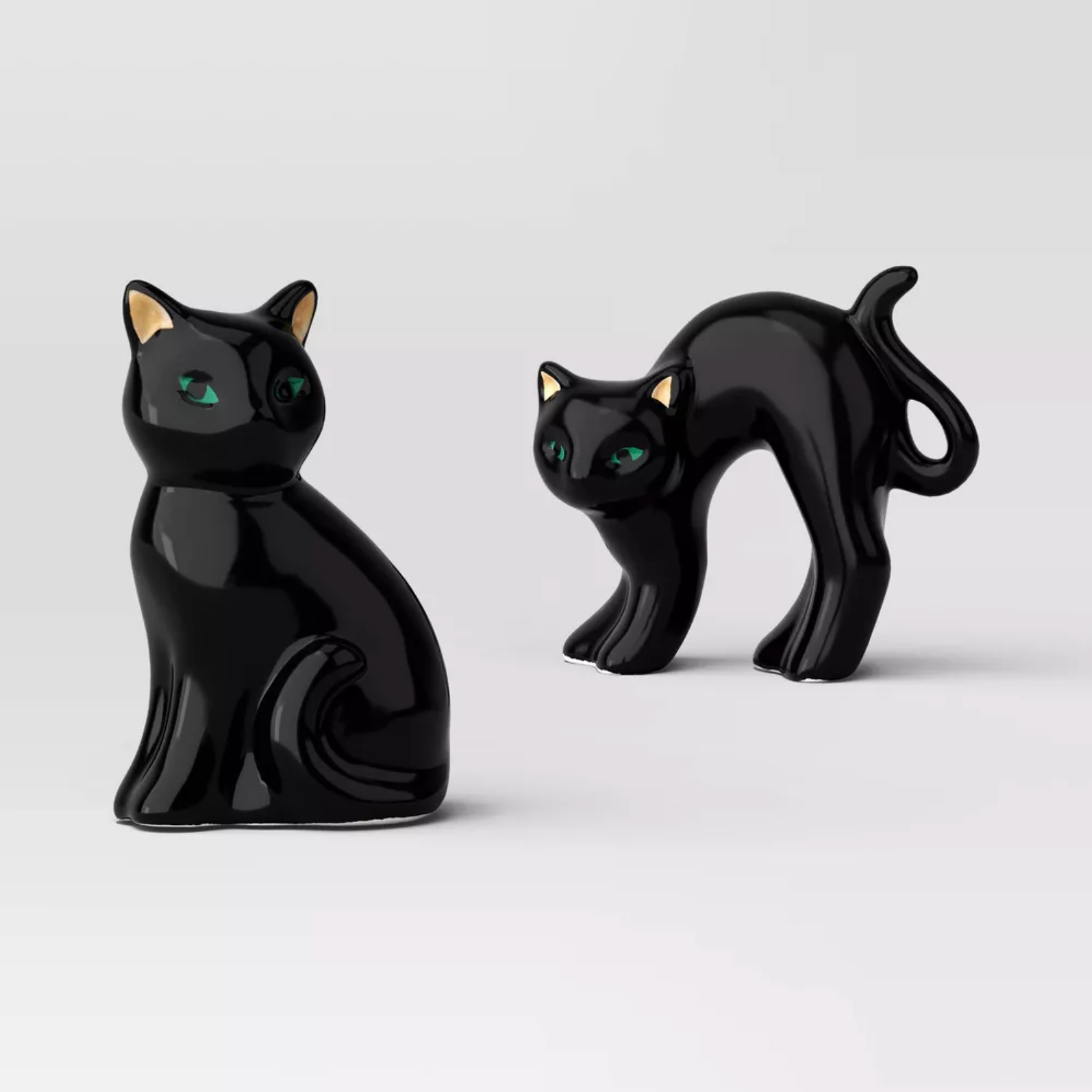 3PC CERAMIC MANTLE CAT FIGURE