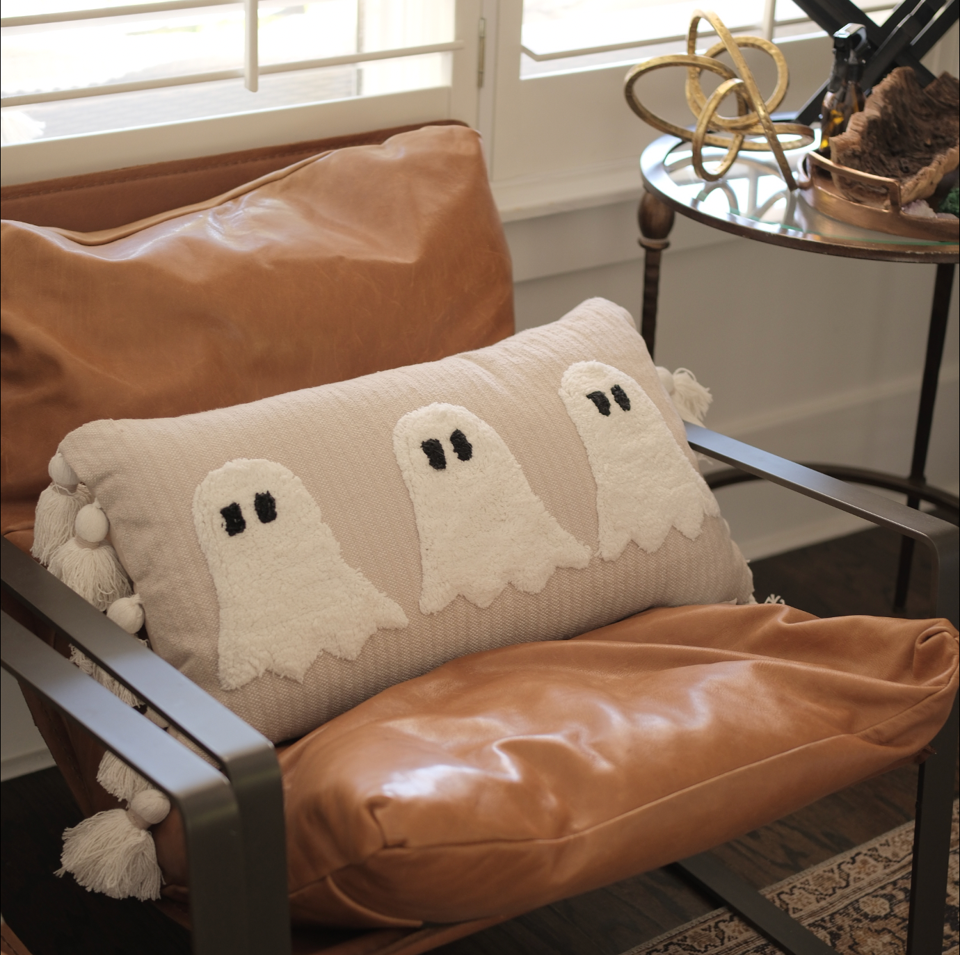 GHOST LUMBAR THROW PILLOW WITH TASSELS