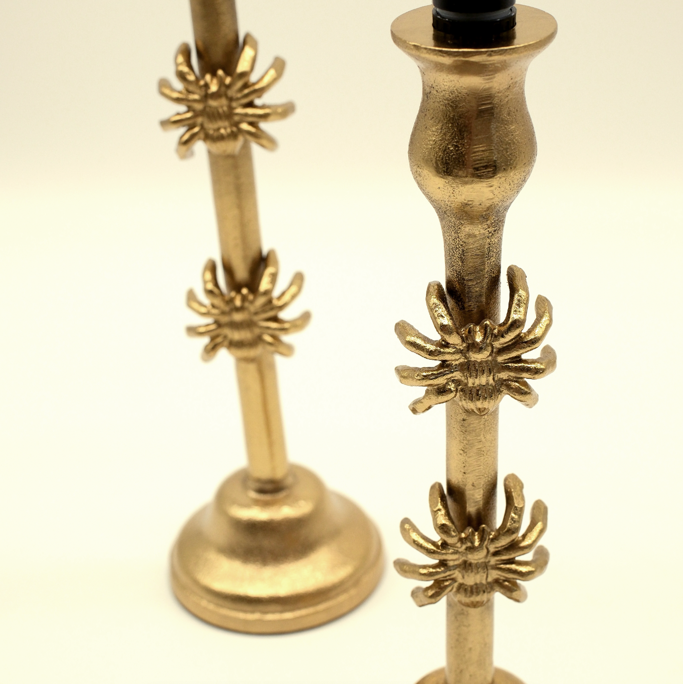 GOLD SPIDER TAPER CANDLE HOLDER