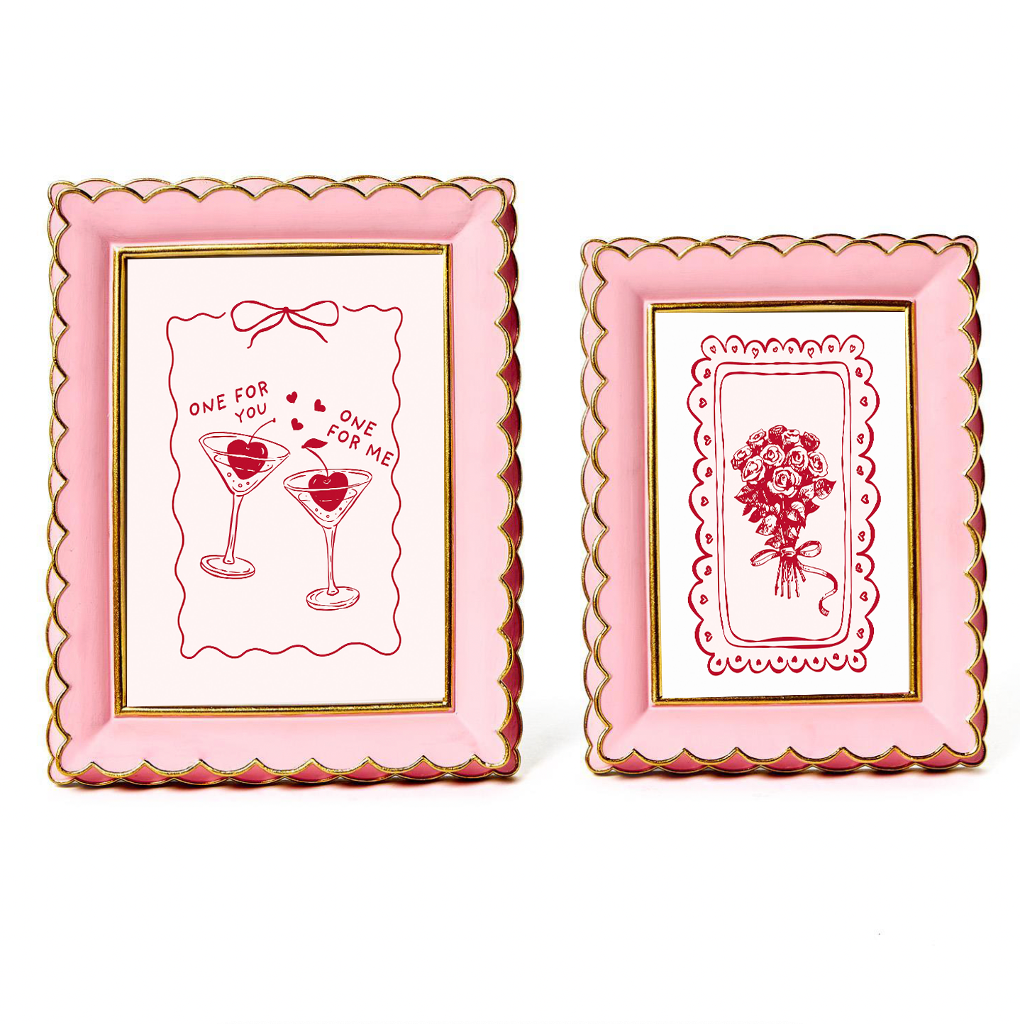 Pink Scalloped Frame (with art pictured)