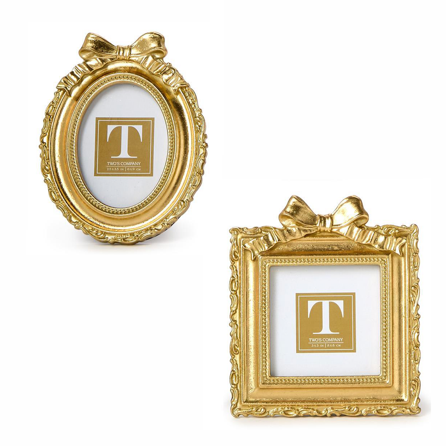 Gold Mini Frame w/ Bow (Art incl.), s/2