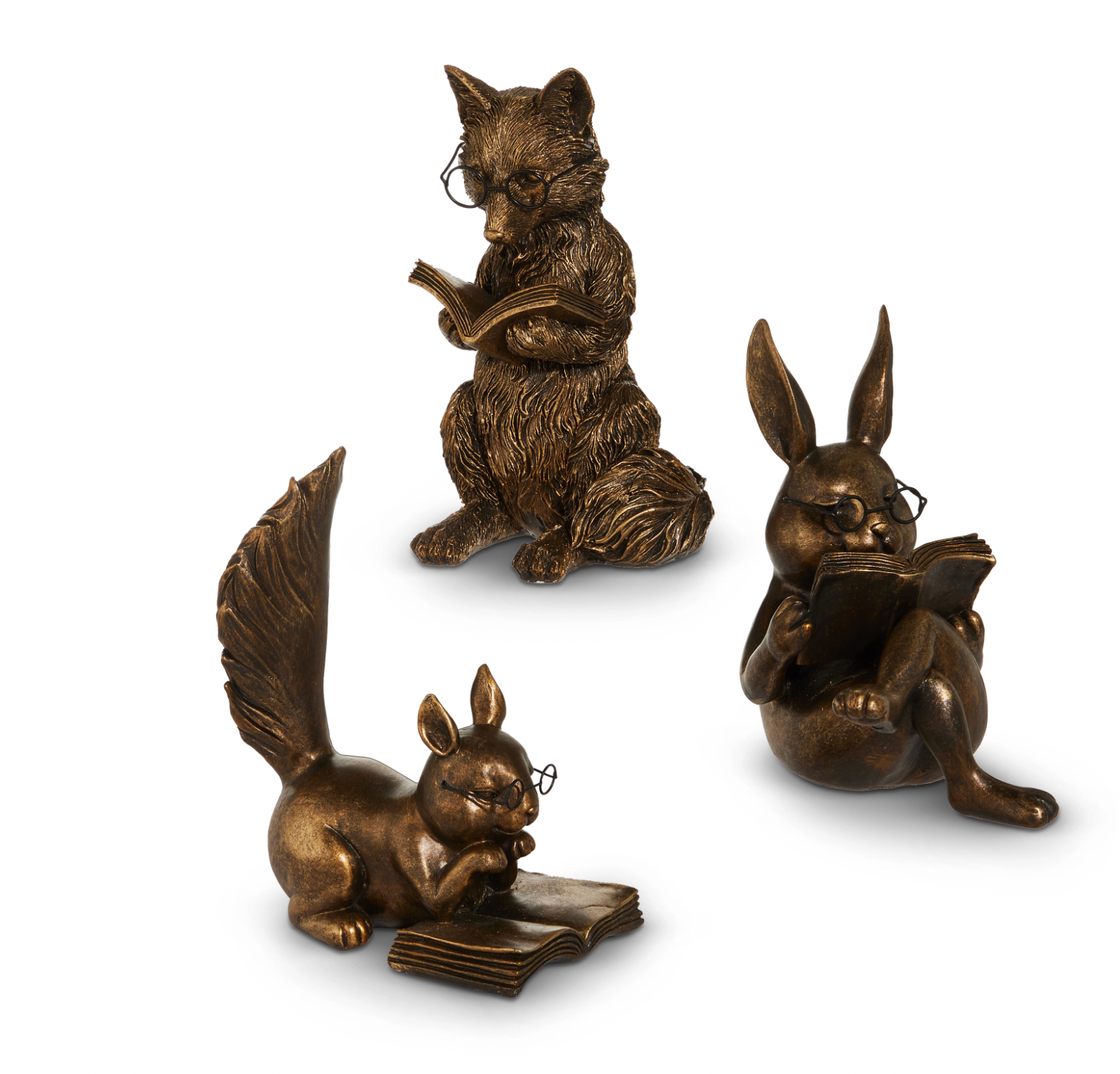 Antique Gold Reading Forest Friends