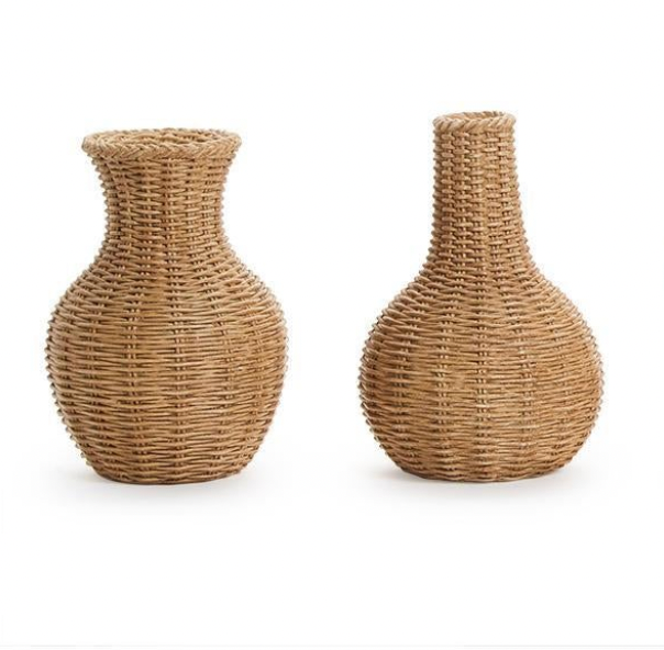Basket Weave Pattern Vase, S/2