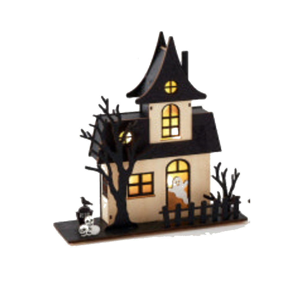 Lighted Haunted House set of 3  |  11"–13"