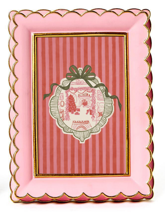 Pink Scalloped Frame (with art pictured)