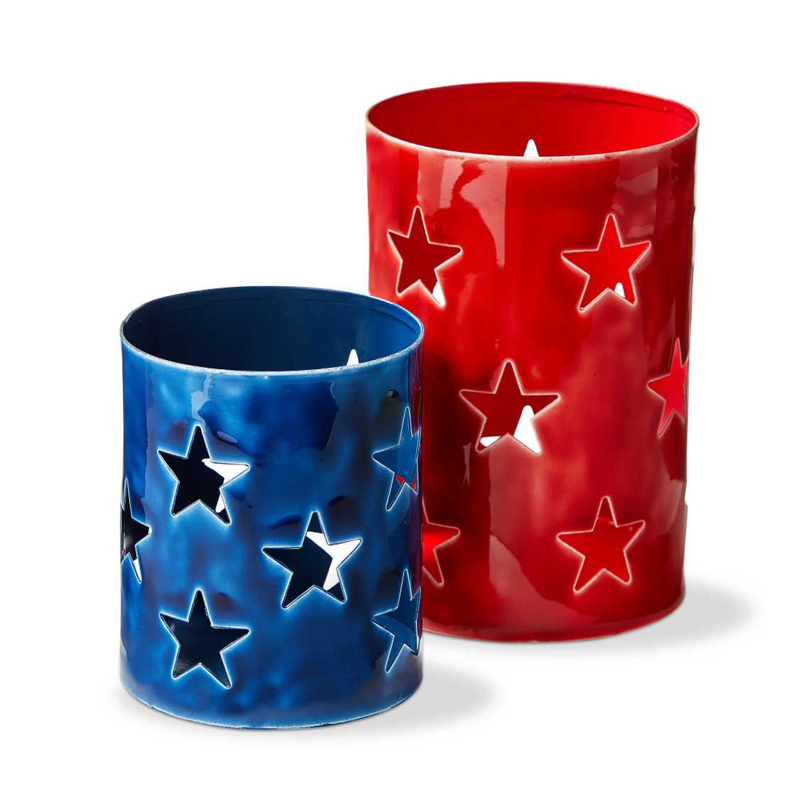 Enamel Star Pillar Holders, s/2