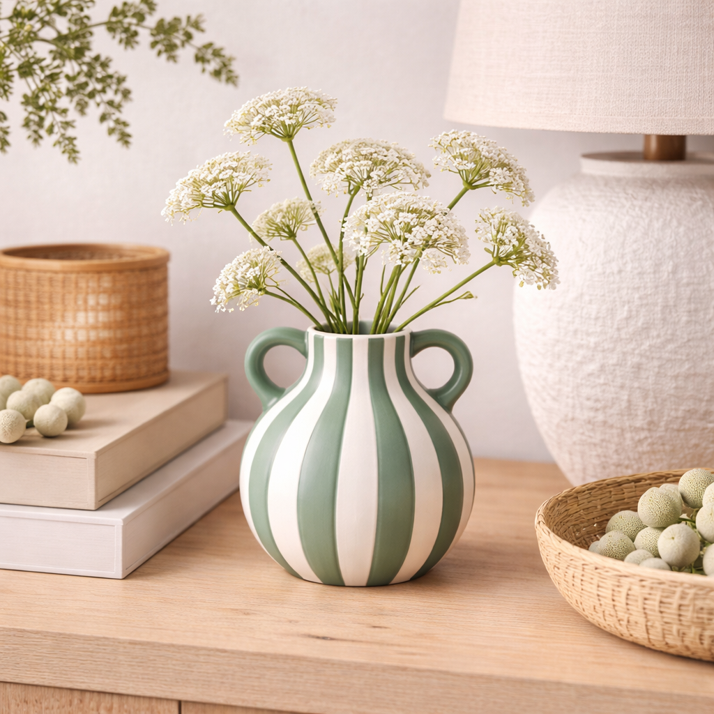 Blue Striped Vase (5")