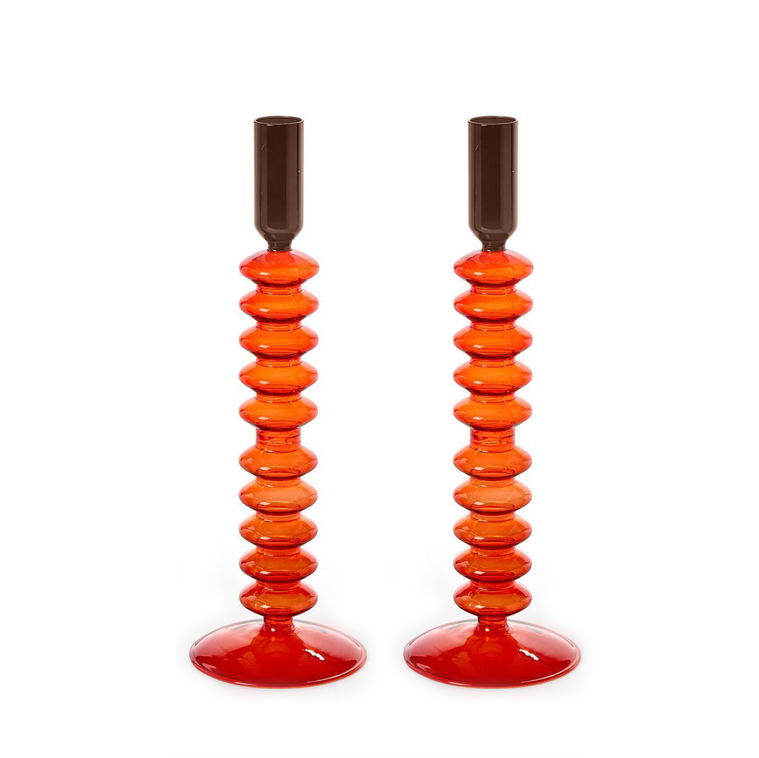 Glass Tapered Candlesticks, s/2