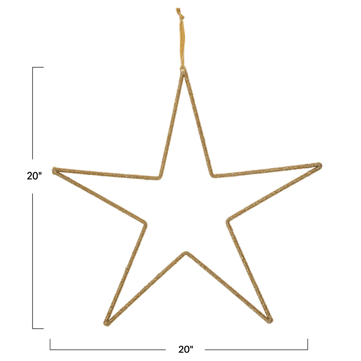 Hanging Metal & Glass Bead Star (20"W x 20"H)