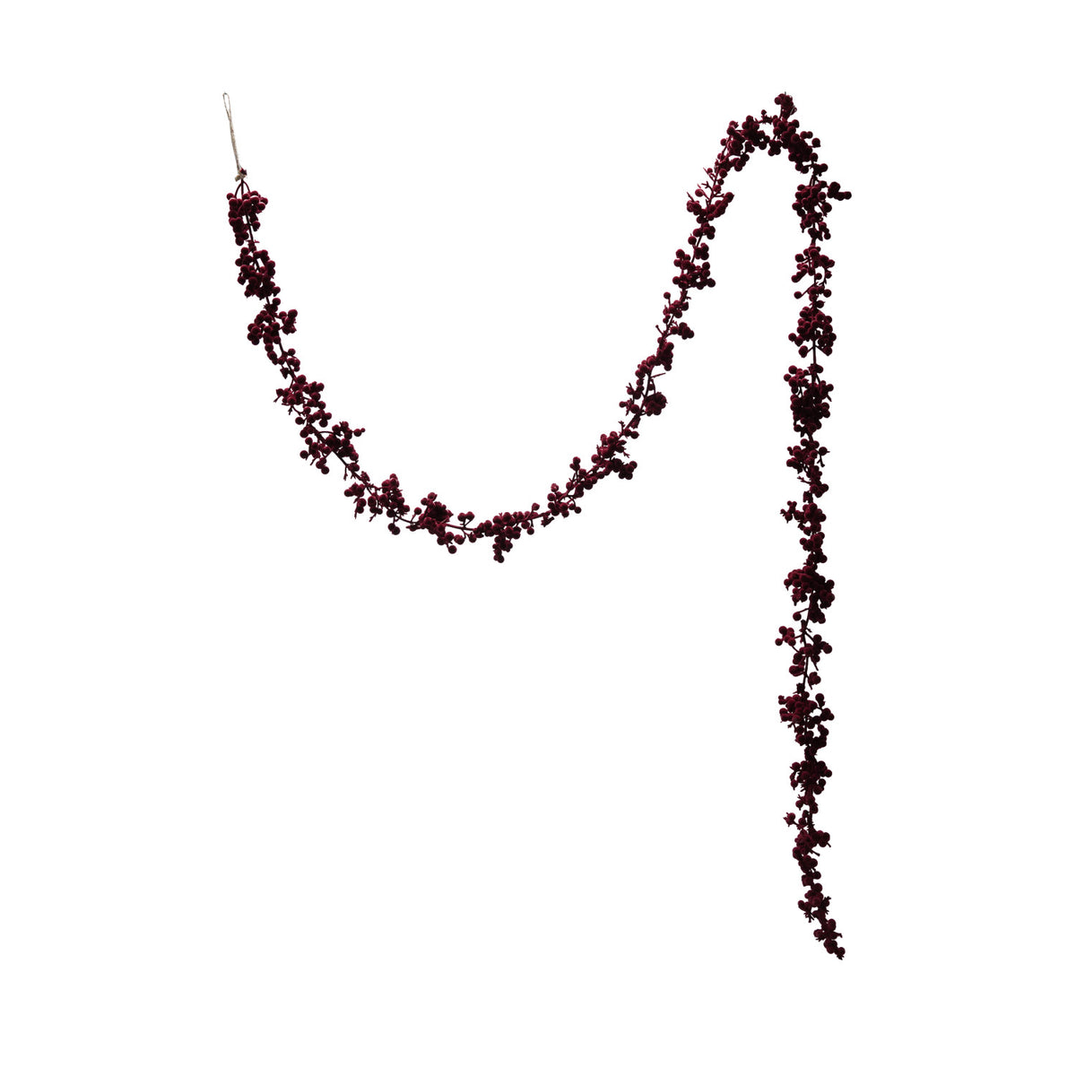 Flocked Foam Ball Garland, Burgundy (72"L)