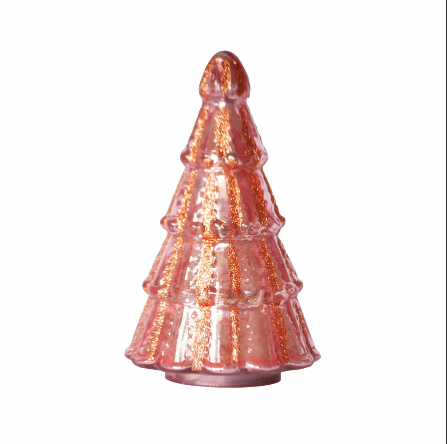 Embossed Mercury Glass Tree with Glitter Stripes