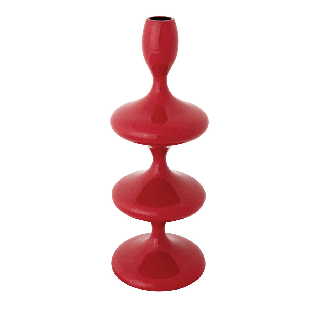 Enameled Taper Holder, Red