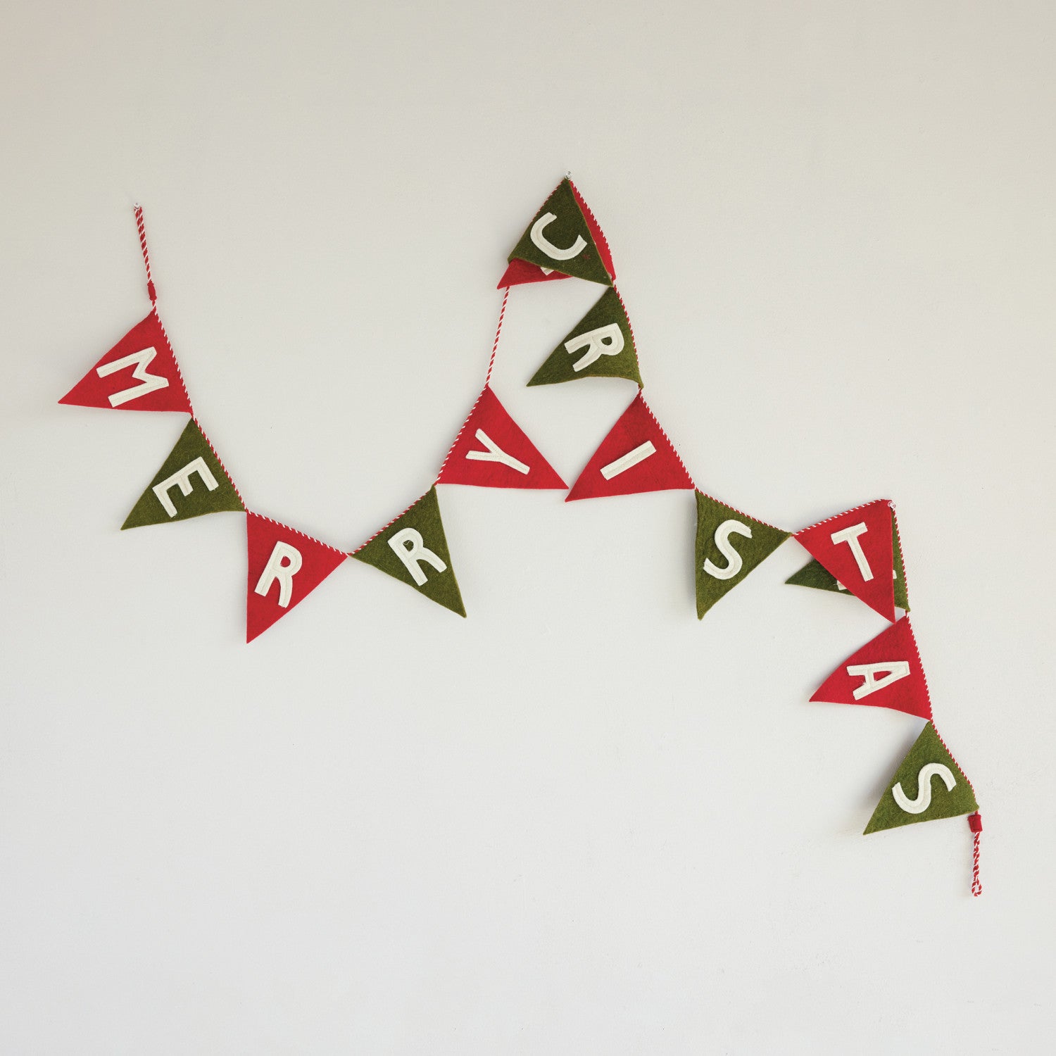 Wool Felt Pennant Banner "Merry Christmas"
