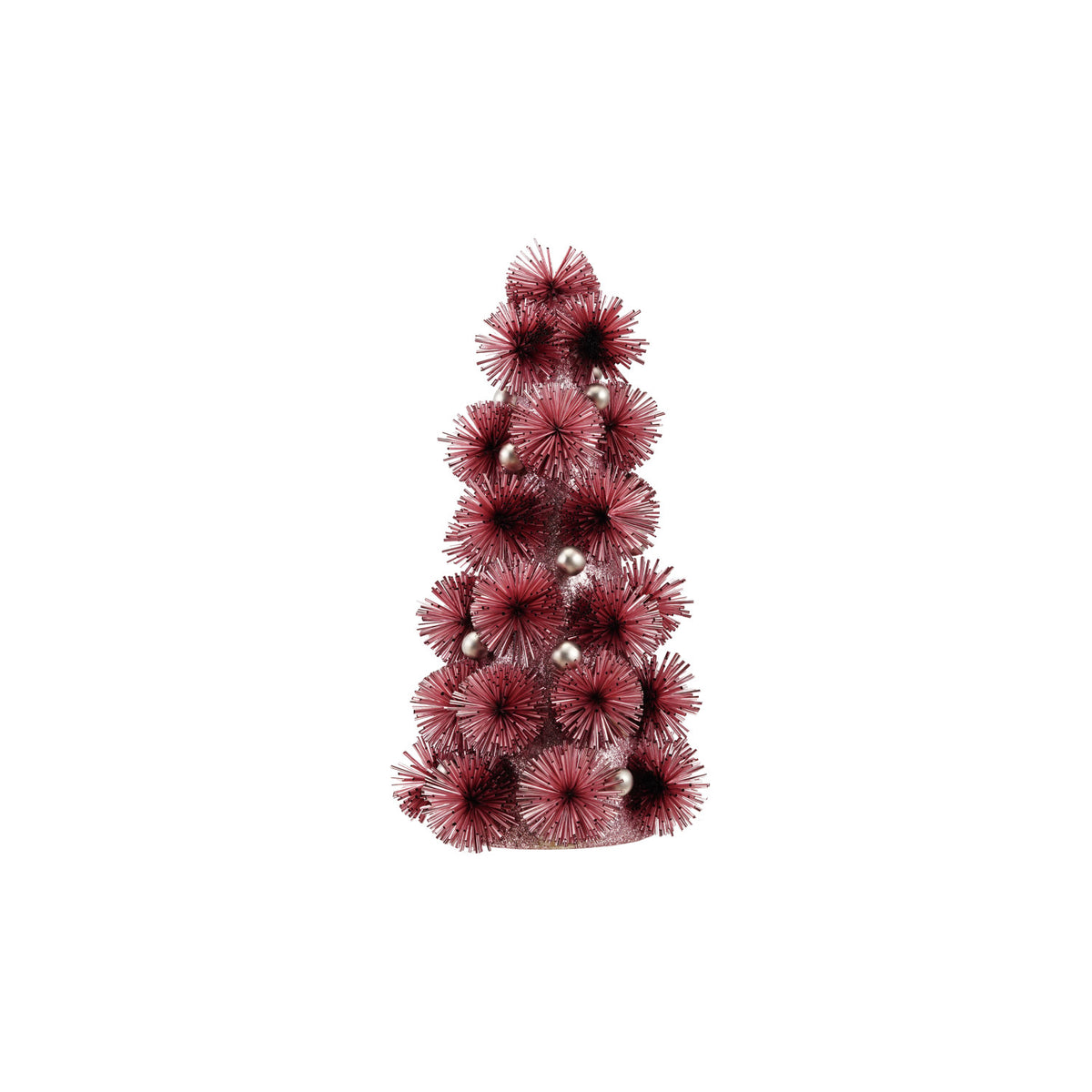 Tinsel Ball Tree with Glitter & Beads, Pink (Medium)