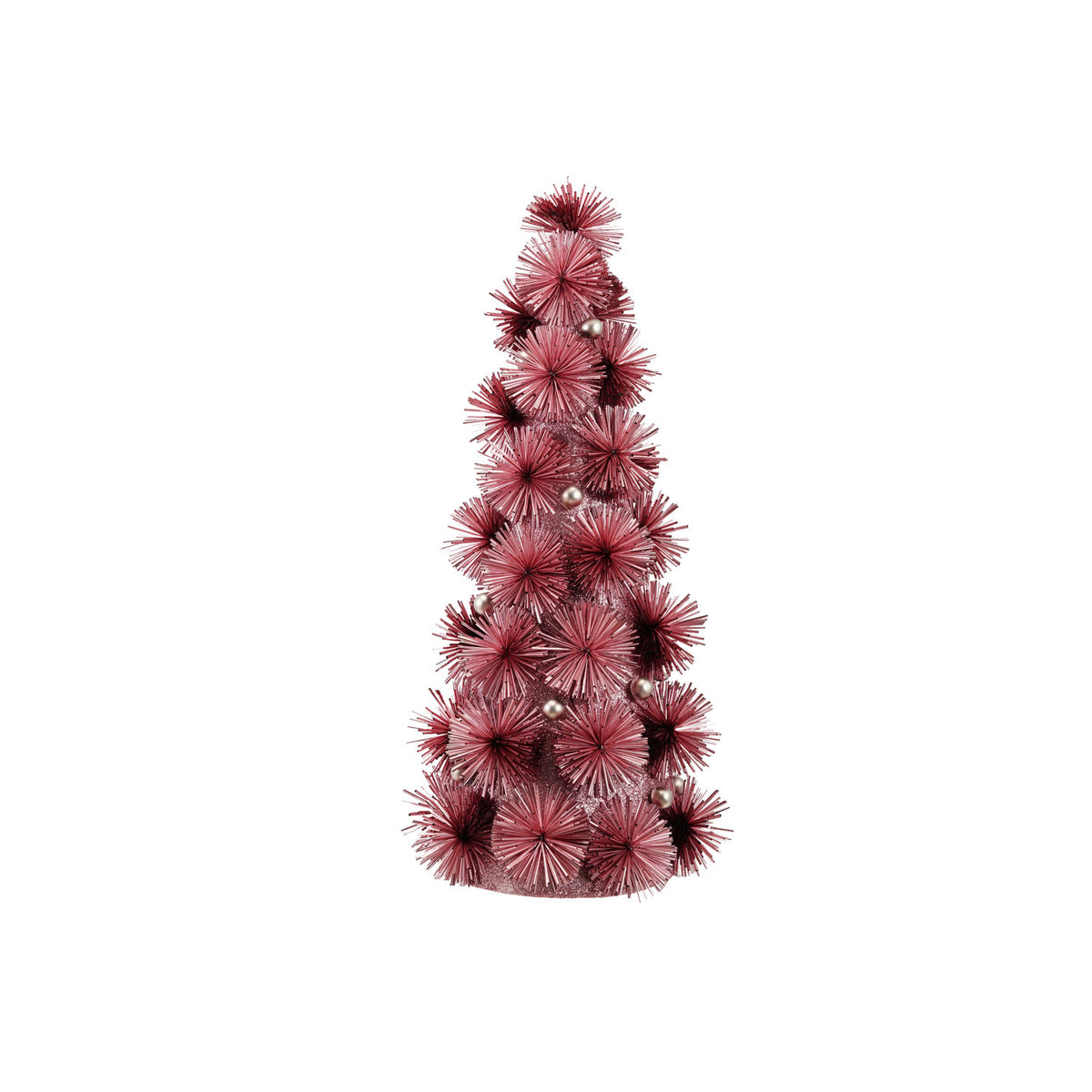 Tinsel Ball Tree with Glitter & Beads, Pink (Large)