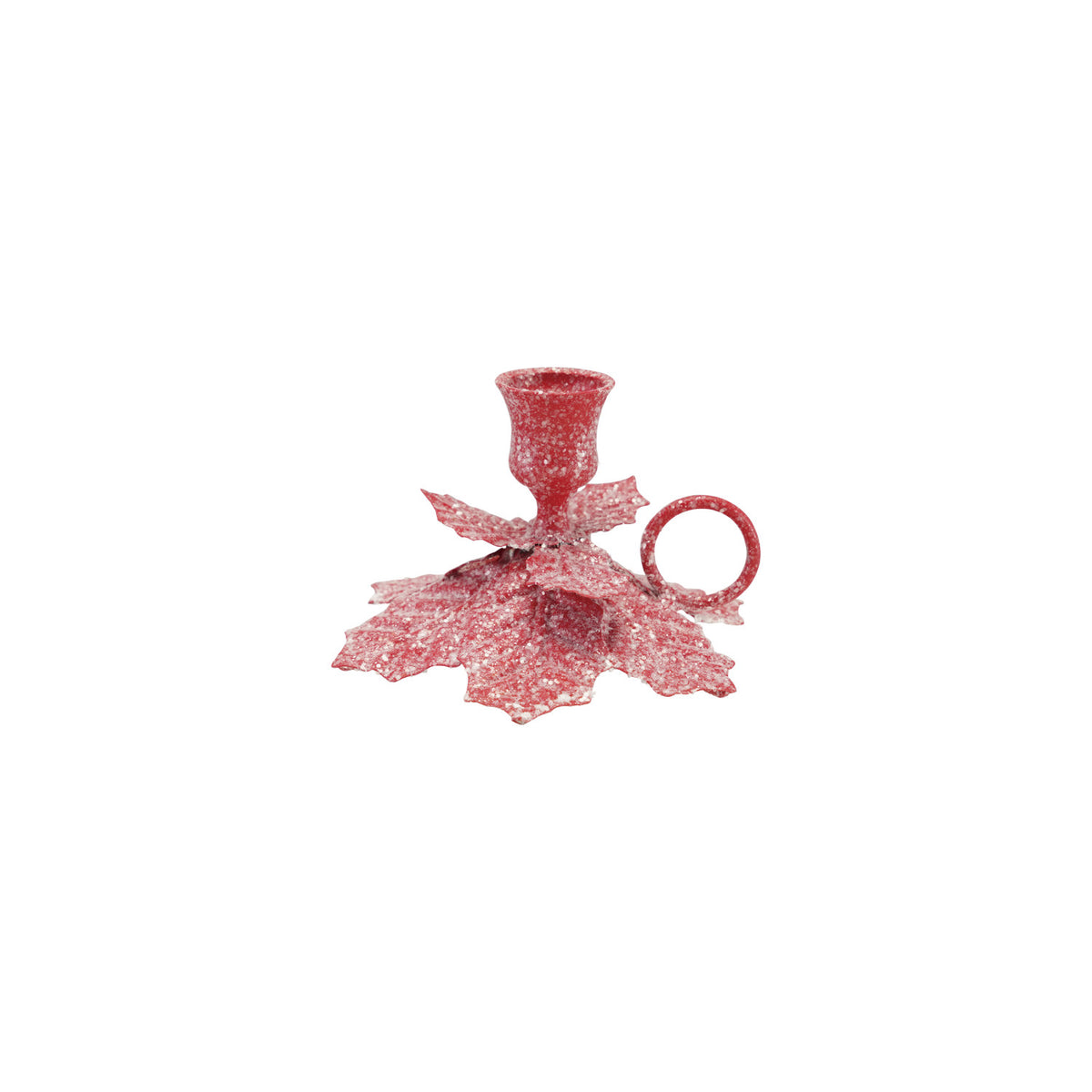 Metal Poinsettia Taper Holder