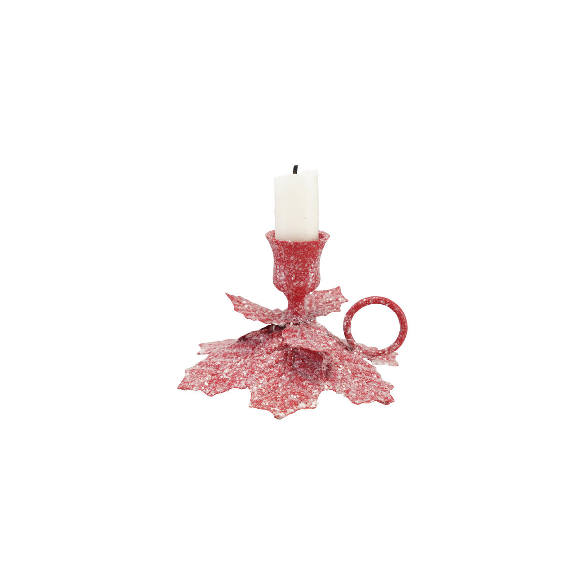 Metal Poinsettia Taper Holder
