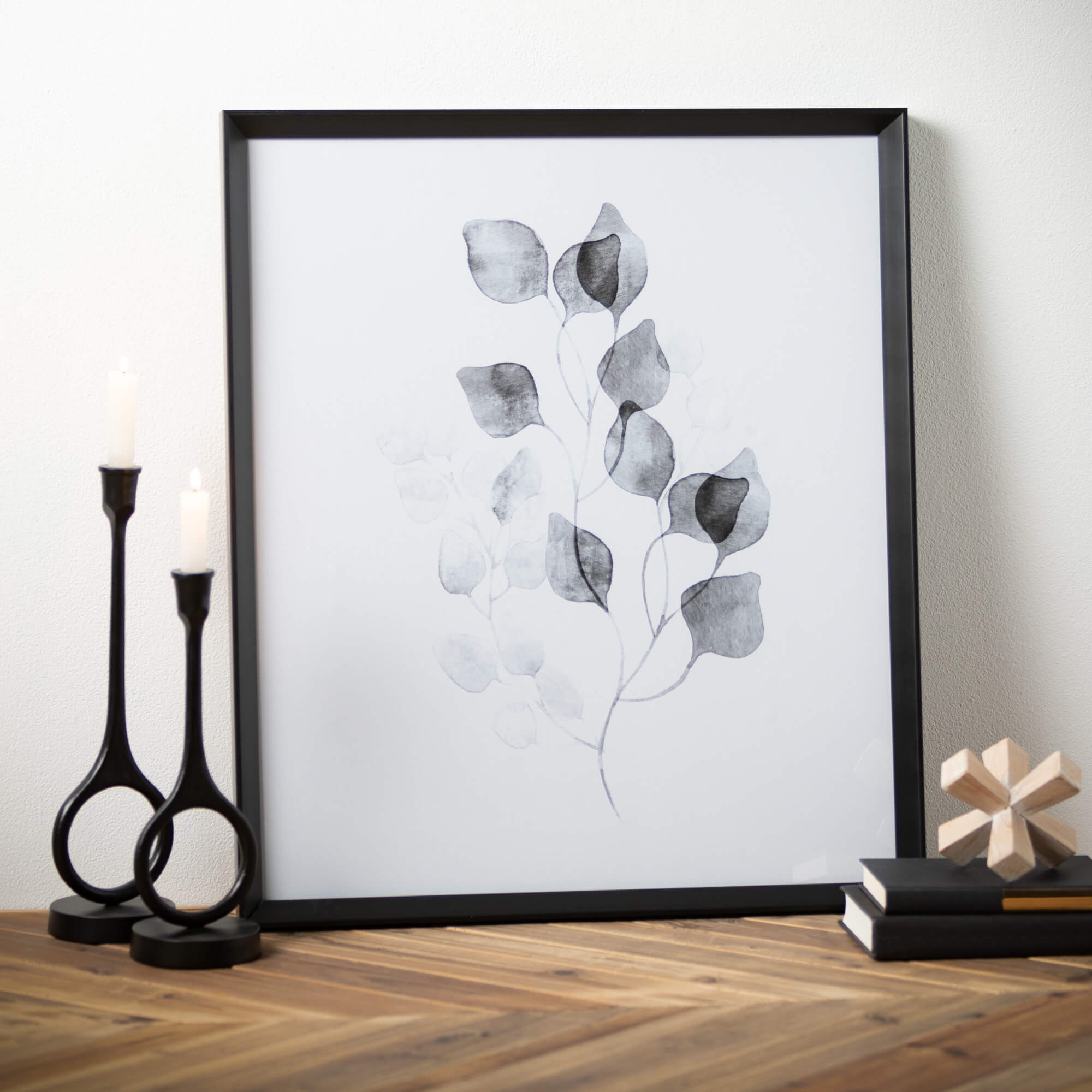 Modern Black Candle Holder Set
