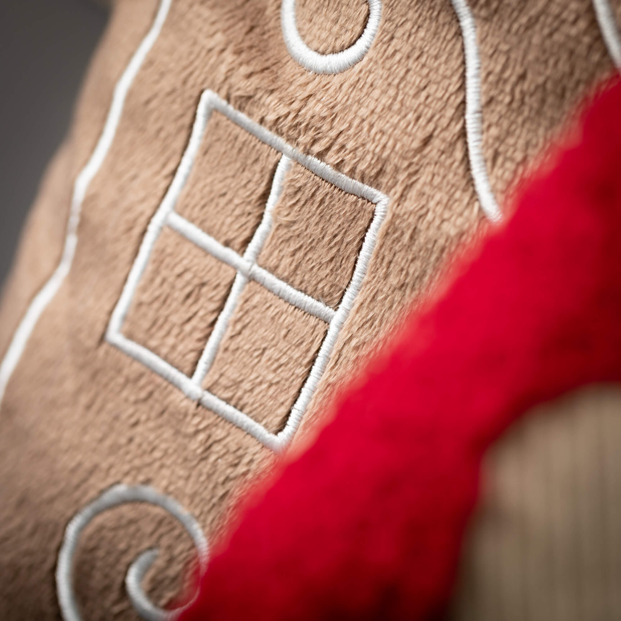 Gingerbread House Pillow - white roof