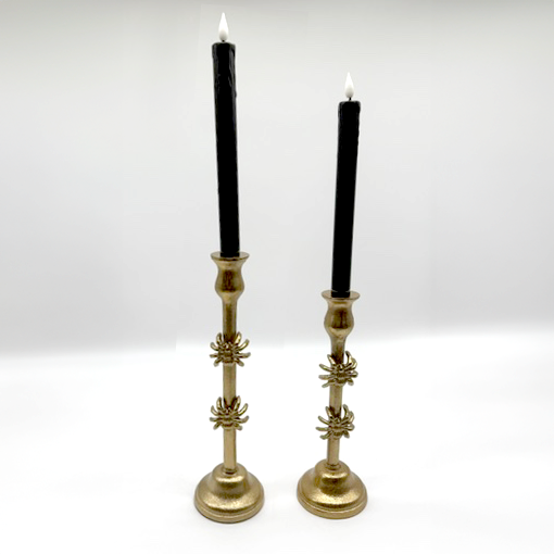 GOLD SPIDER TAPER CANDLE HOLDER