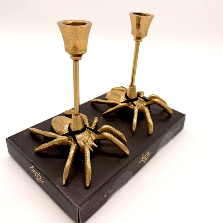 Spider Taper Candle Holders, s/2