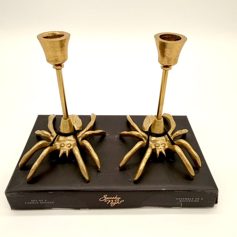 Spider Taper Candle Holders, s/2