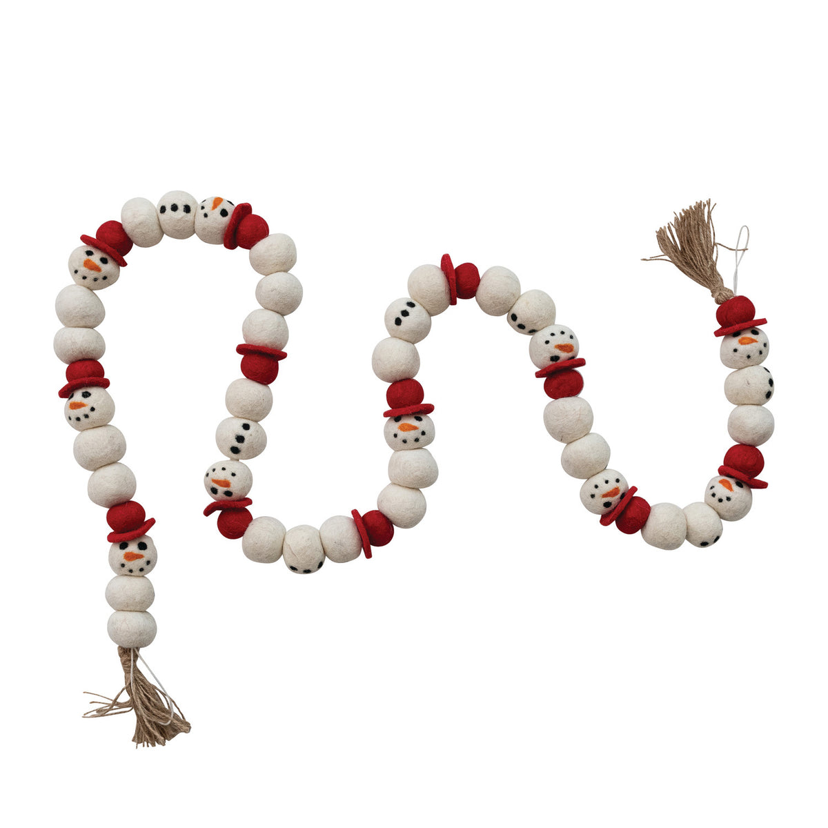 Wool Felt Snowman Garland (72"L)